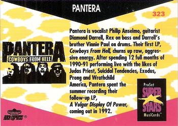 1991 Pro Set SuperStars MusiCards #323 Pantera Back