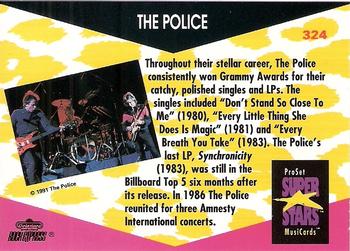 1991 Pro Set SuperStars MusiCards #324 The Police Back
