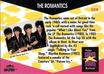 1991 Pro Set SuperStars MusiCards #329 The Romantics Back
