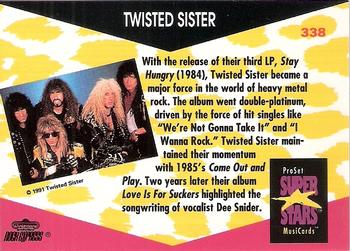 1991 Pro Set SuperStars MusiCards #338 Twisted Sister Back