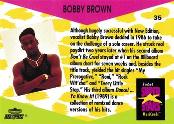 1991 Pro Set SuperStars MusiCards #35 Bobby Brown Back