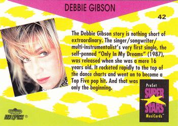 1991 Pro Set SuperStars MusiCards #42 Debbie Gibson Back