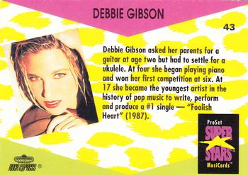 1991 Pro Set SuperStars MusiCards #43 Debbie Gibson Back