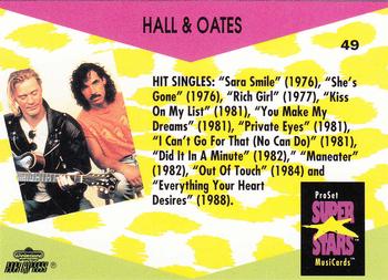 1991 Pro Set SuperStars MusiCards #49 Hall & Oates Back