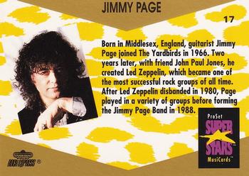 1991 Pro Set SuperStars MusiCards #17 Jimmy Page Back