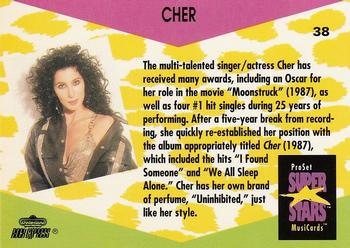 1991 Pro Set SuperStars MusiCards #38 Cher Back