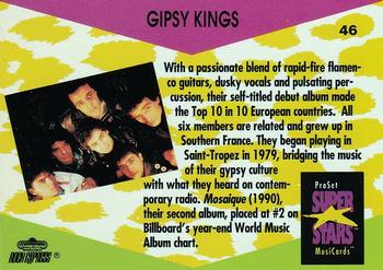 1991 Pro Set SuperStars MusiCards #46 Gipsy Kings Back