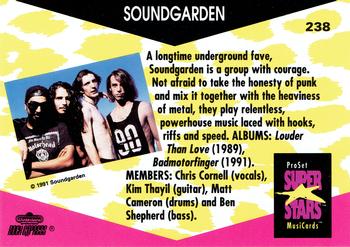 1991 Pro Set SuperStars MusiCards #238 Soundgarden Back