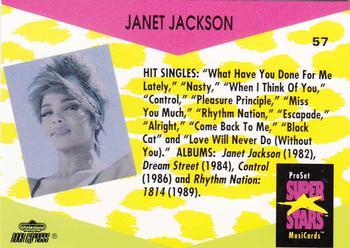 1991 Pro Set SuperStars MusiCards #57 Janet Jackson Back