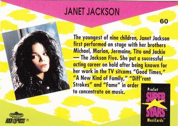 1991 Pro Set SuperStars MusiCards #60 Janet Jackson Back