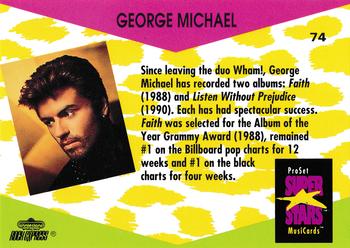 1991 Pro Set SuperStars MusiCards #74 George Michael Back