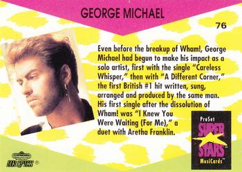1991 Pro Set SuperStars MusiCards #76 George Michael Back