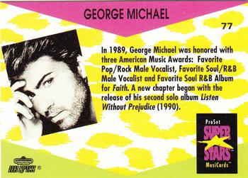 1991 Pro Set SuperStars MusiCards #77 George Michael Back