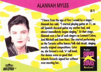 1991 Pro Set SuperStars MusiCards #81 Alannah Myles Back