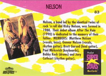 1991 Pro Set SuperStars MusiCards #83 Nelson Back
