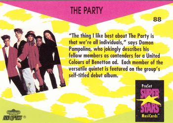 1991 Pro Set SuperStars MusiCards #88 The Party Back