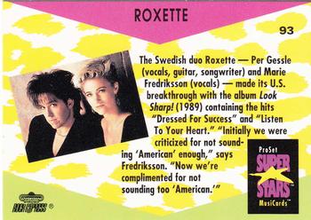 1991 Pro Set SuperStars MusiCards #93 Roxette Back