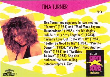 1991 Pro Set SuperStars MusiCards #99 Tina Turner Back
