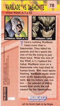 1994 Wildstorm WildC.A.T.s #78 WarBlade vs. Daemonite Back