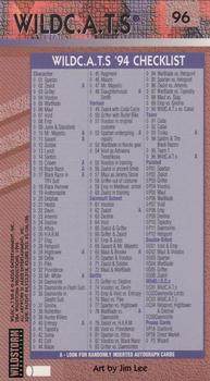 1994 Wildstorm WildC.A.T.s #96 WildC.A.T.s '94 Checklist Back