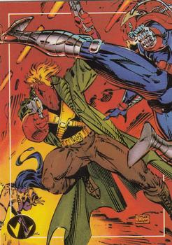 1993 Topps WildC.A.T.s #58 As the Grifter and Voodoo try t Front