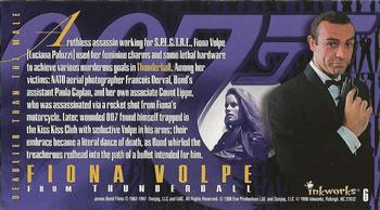 1998 Inkworks The Women of James Bond #6 Fiona Volpe Back