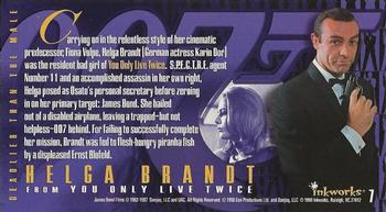 1998 Inkworks The Women of James Bond #7 Helga Brandt Back
