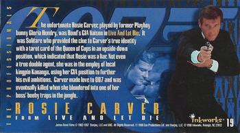 1998 Inkworks The Women of James Bond #19 Rosie Carver Back
