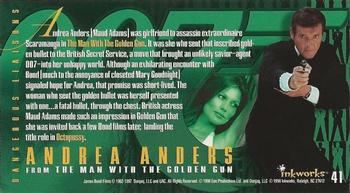 1998 Inkworks The Women of James Bond #41 Andrea Anders Back