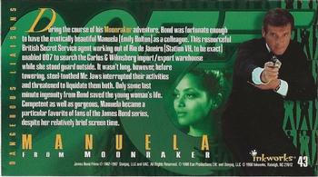 1998 Inkworks The Women of James Bond #43 Manuela Back