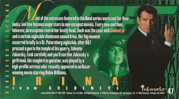 1998 Inkworks The Women of James Bond #47 Irina Back