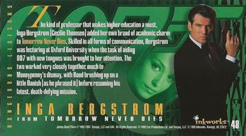 1998 Inkworks The Women of James Bond #48 Inga Bergstrom Back