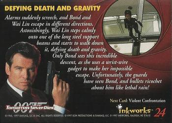 1997 Inkworks James Bond Tomorrow Never Dies #24 Defying Death and Gravity Back