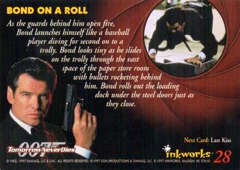 1997 Inkworks James Bond Tomorrow Never Dies #28 Bond on a Roll Back