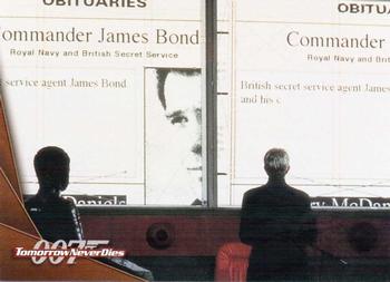 1997 Inkworks James Bond Tomorrow Never Dies #41 007's Obituary Front