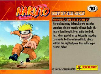 2006 Panini Naruto: Way of the Ninja #10 Naruto's Recklessness Back