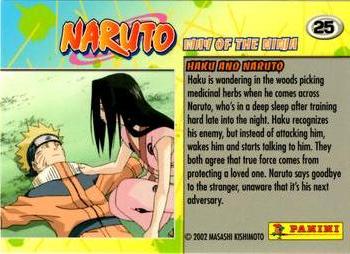 2006 Panini Naruto: Way of the Ninja #25 Haku and Naruto Back