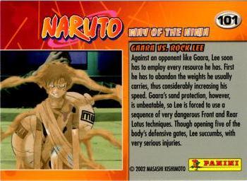 2006 Panini Naruto: Way of the Ninja #101 Gaara vs. Rock Lee Back