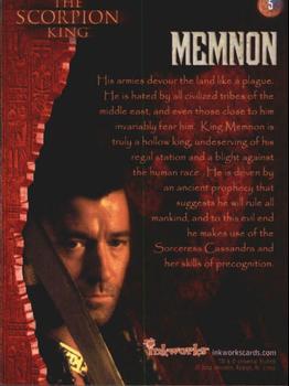 2002 Inkworks The Scorpion King #5 Memnon Back