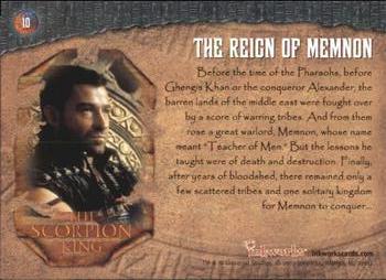 2002 Inkworks The Scorpion King #10 The Reign of Memnon Back