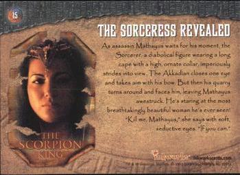 2002 Inkworks The Scorpion King #15 The Sorceress Revealed Back