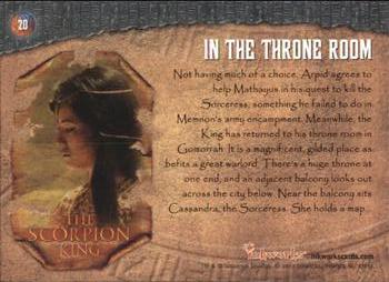 2002 Inkworks The Scorpion King #20 In the Throne Room Back