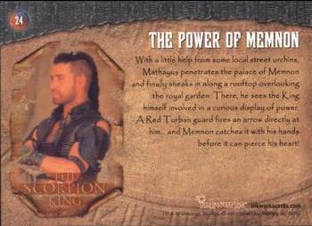 2002 Inkworks The Scorpion King #24 The Power of Memnon Back