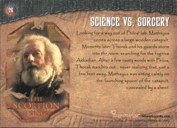 2002 Inkworks The Scorpion King #26 Science vs. Sorcery Back