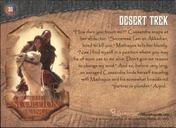 2002 Inkworks The Scorpion King #30 Desert Trek Back