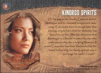 2002 Inkworks The Scorpion King #31 Kindred Spirits Back