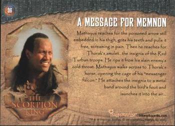 2002 Inkworks The Scorpion King #36 A Message for Memnon Back
