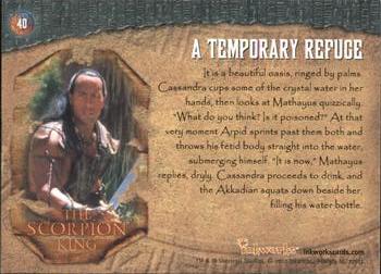 2002 Inkworks The Scorpion King #40 A Temporary Refuge Back
