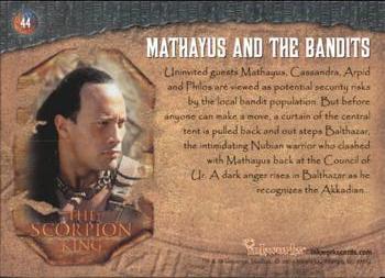 2002 Inkworks The Scorpion King #44 Mathayus and the Bandits Back