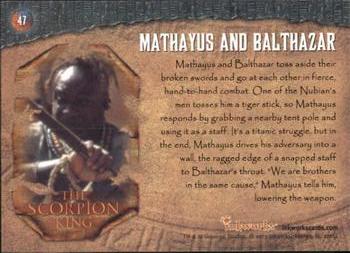 2002 Inkworks The Scorpion King #47 Mathayus and Balthazar Back